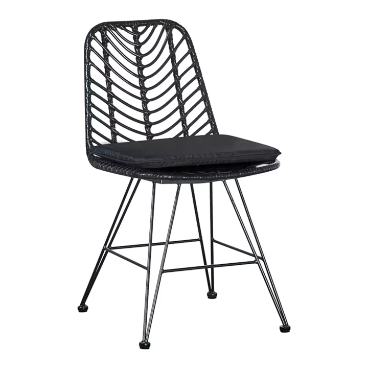 Kliton-Naoki dining table set of 5 pakoworld anthracite aluminum and metal in black shade 80x80x74cm