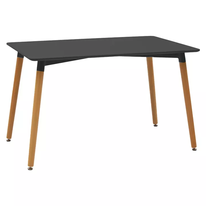 Dining table set of 5 pieces Natali-Bella pakoworld mdf in black-natural color 120x80x76cm
