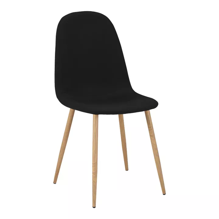 Dining table set of 5 pieces Natali-Bella pakoworld mdf in black-natural color 120x80x76cm