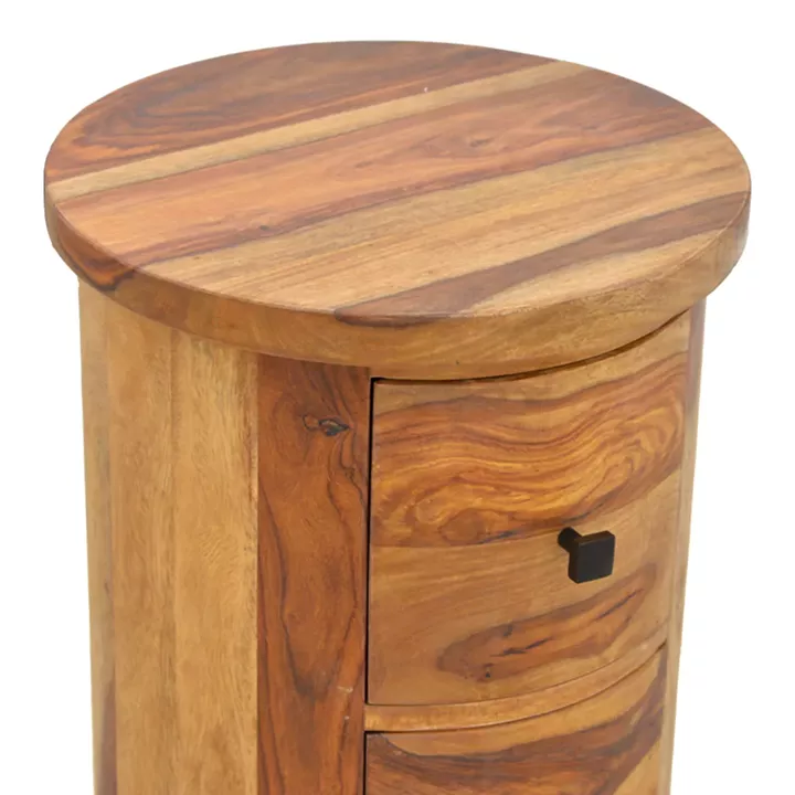 Settie pakoworld chest of drawers, solid sheesham wood in walnut shade, Φ35x85cm