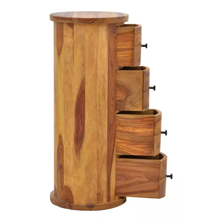 Settie pakoworld chest of drawers, solid sheesham wood in walnut shade, Φ35x85cm