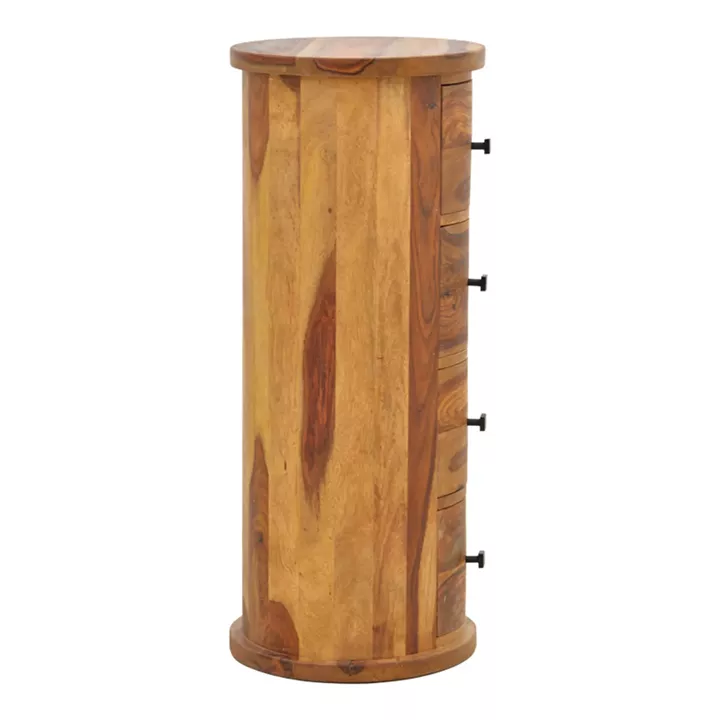 Settie pakoworld chest of drawers, solid sheesham wood in walnut shade, Φ35x85cm