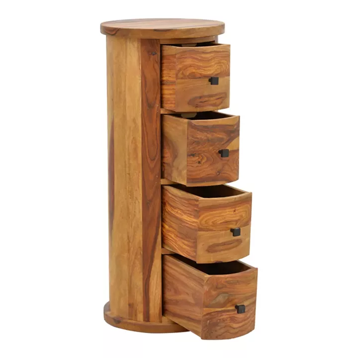 Settie pakoworld chest of drawers, solid sheesham wood in walnut shade, Φ35x85cm