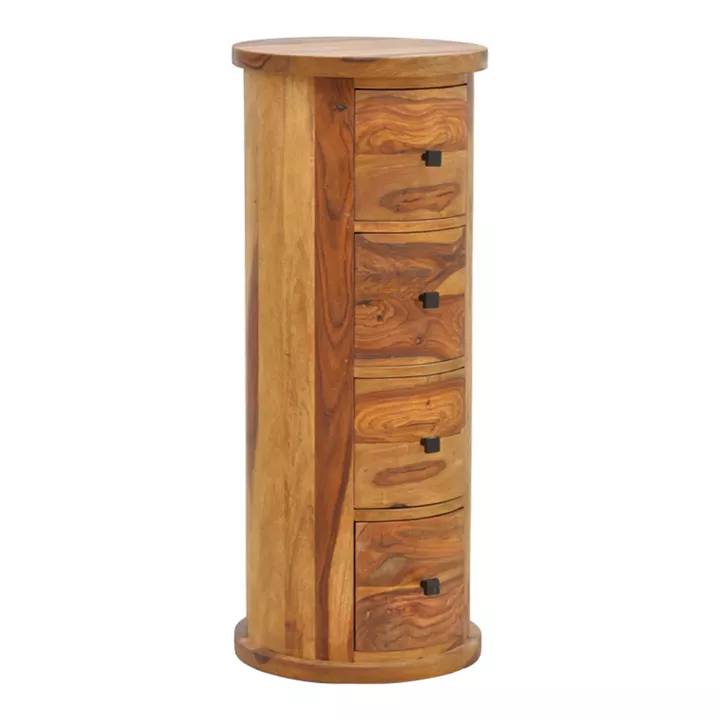 Settie pakoworld chest of drawers, solid sheesham wood in walnut shade, Φ35x85cm