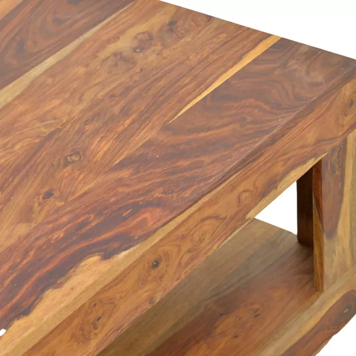 Stolic pakoworld table solid sheesham wood in walnut shade 90x90x40cm