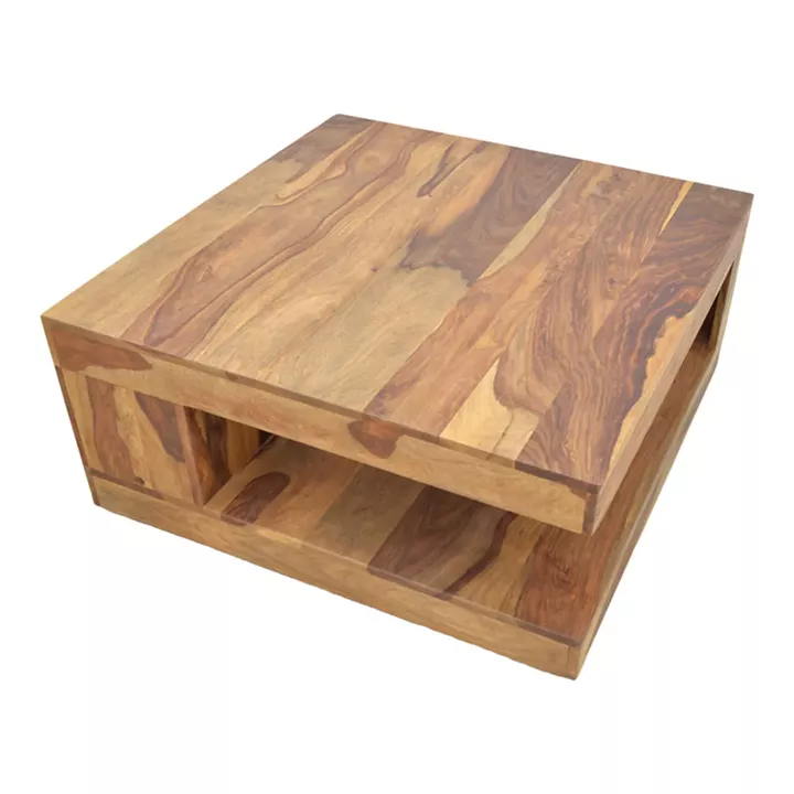 Stolic pakoworld table solid sheesham wood in walnut shade 90x90x40cm