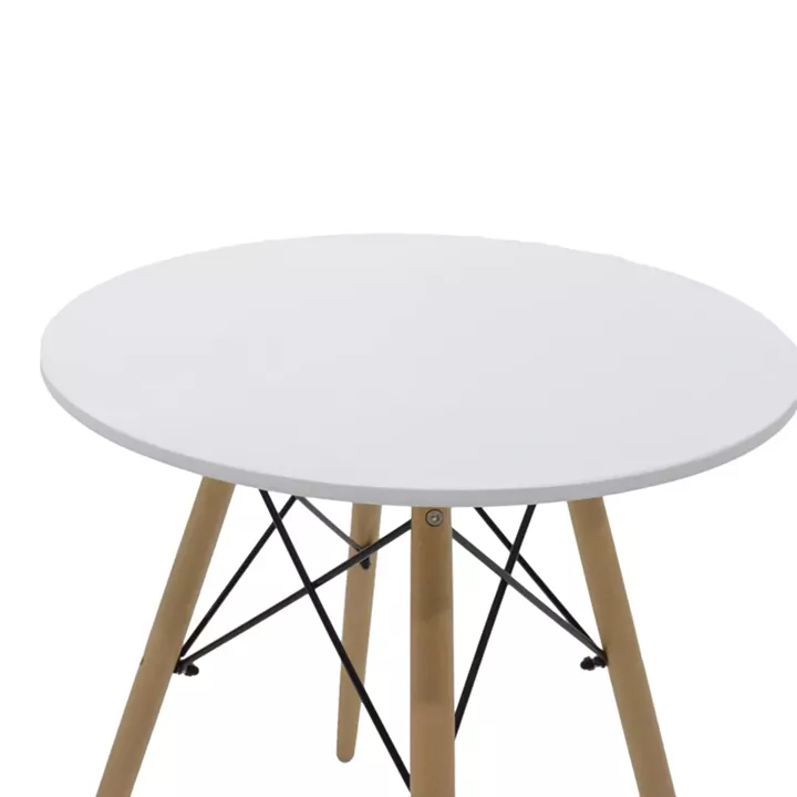 Julita-Parker dining table pakoworld set of 3 pcs MDF white-natural legs D60x73cm