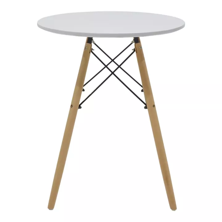 Julita-Parker dining table pakoworld set of 3 pcs MDF white-natural legs D60x73cm