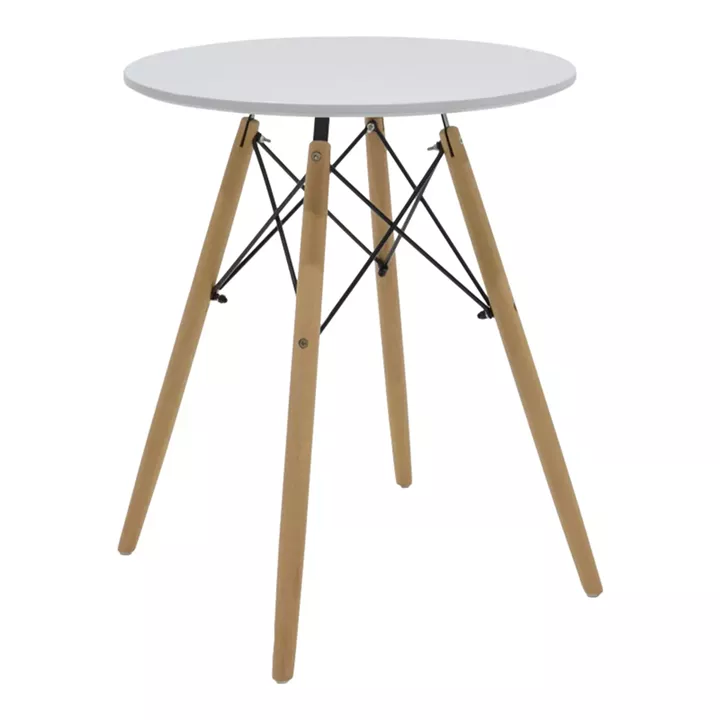 Julita-Parker dining table pakoworld set of 3 pcs MDF white-natural legs D60x73cm