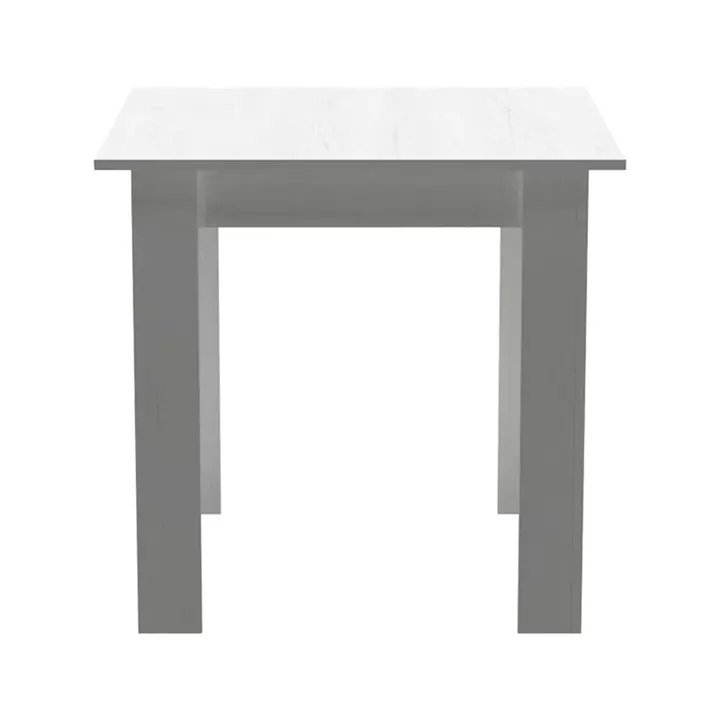 Dining table Manka I-Caron pakoworld set of 3 pieces in white 80x80x77cm