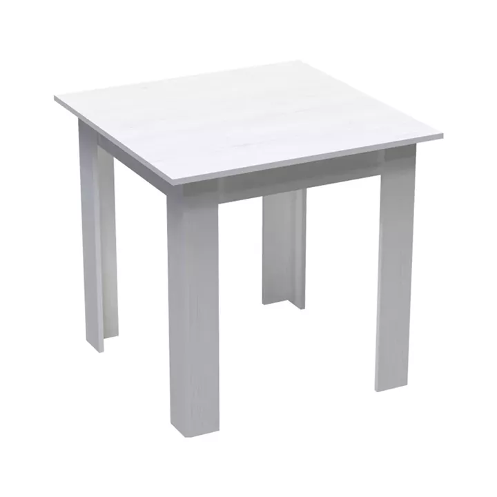 Dining table Manka I-Caron pakoworld set of 3 pieces in white 80x80x77cm