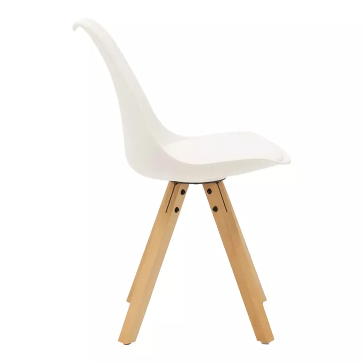 Dining table Manka I-Caron pakoworld set of 3 pieces in white 80x80x77cm