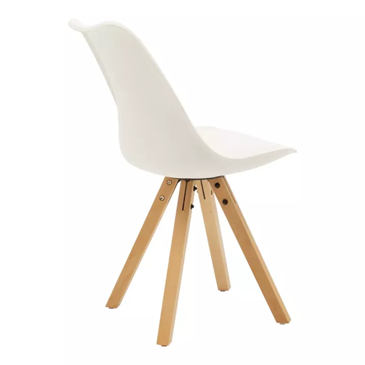 Dining table Manka I-Caron pakoworld set of 3 pieces in white 80x80x77cm