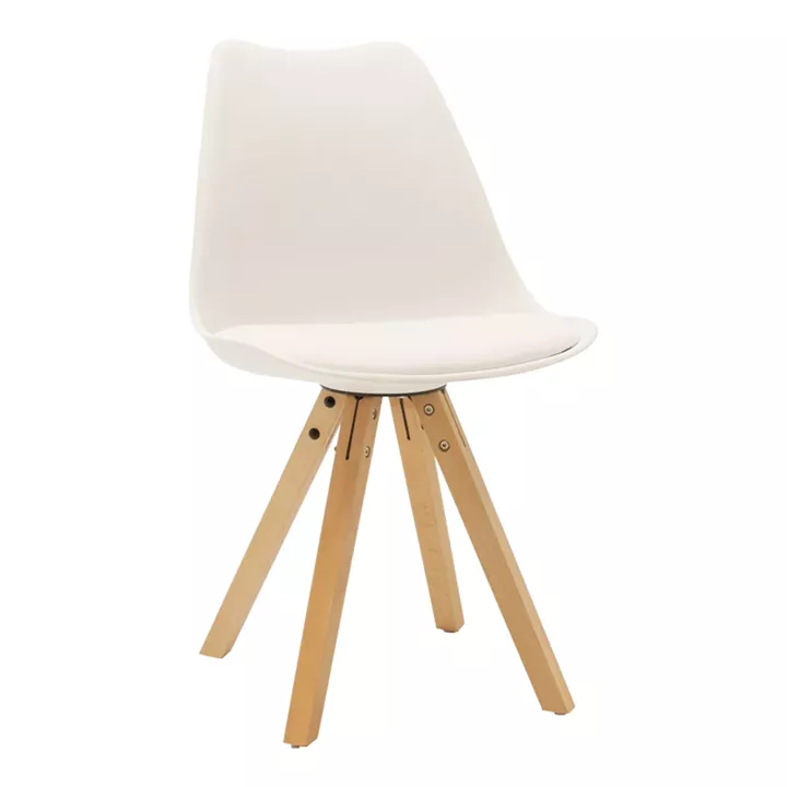 Dining table Manka I-Caron pakoworld set of 3 pieces in white 80x80x77cm