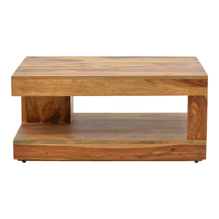 Volino pakoworld table solid sheesham wood in walnut shade 90x60x40cm
