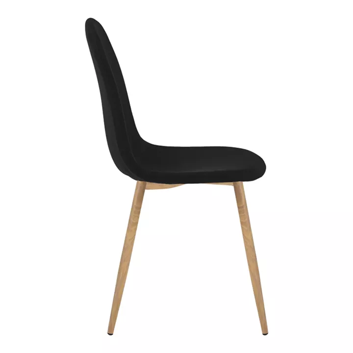 Dining table set of 3 pieces Natali-Bella pakoworld madf in black-natural color 80x80x76cm