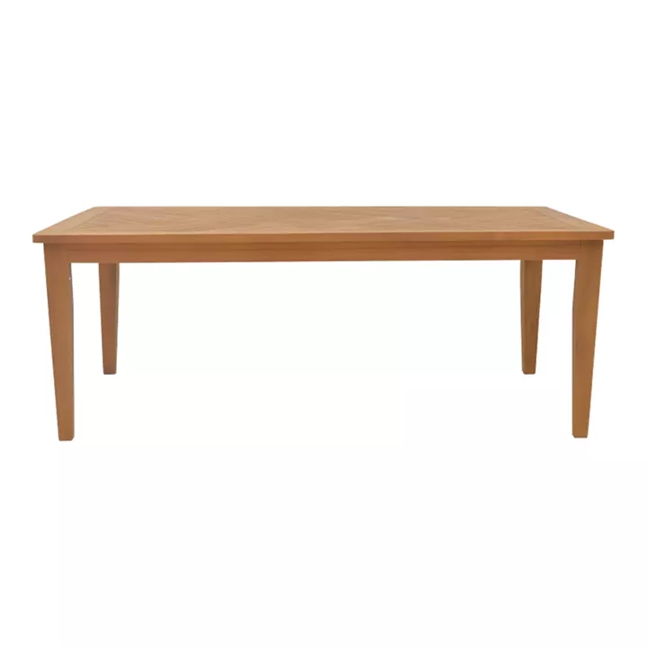 Dining set 7pcs Banou-Mady pakoworld teak wood in natural-black shade 200x100x75cm
