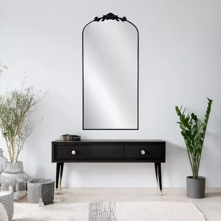 Artekko Dia Μαύρος Μεταλλικός Καθρέπτης Τοίχου (75x3x160)cm