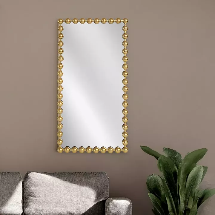 Artekko Dia Χρυσός Μεταλλικός Καθρέπτης Τοίχου (75x4.5x160)cm