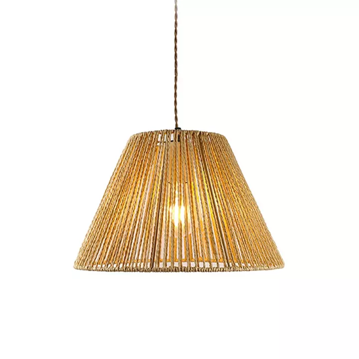 Single-light ceiling lamp Lubuto pakoworld metal-rope in natural shade Φ34.5x23cm