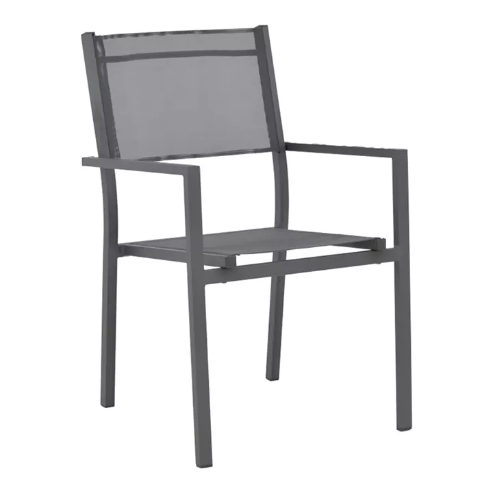 Appa-Moly dining table set of 5 pieces pakoworld aluminum and plywood in anthracite color Φ120x74cm
