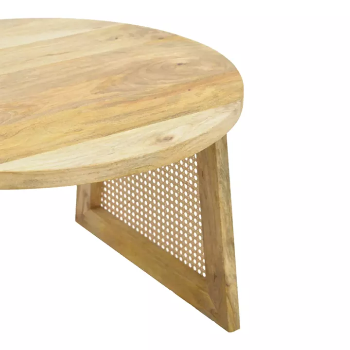 Tamarind pakoworld table mango wood-natural rattan in natural shade Φ65x40cm