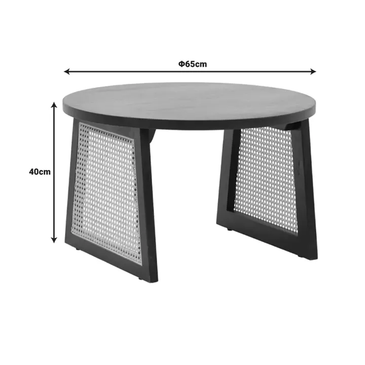 Tamarind pakoworld table mango wood-natural rattan in natural shade Φ65x40cm