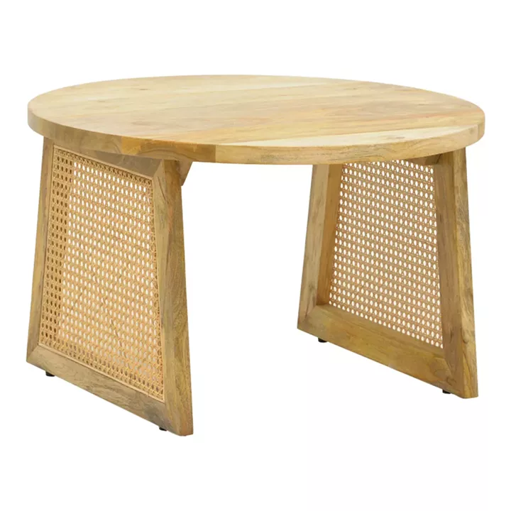 Tamarind pakoworld table mango wood-natural rattan in natural shade Φ65x40cm