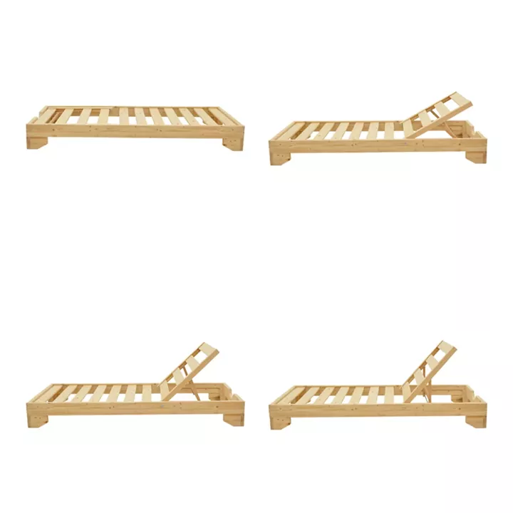 Sun lounger Fendy pakoworld fir wood in natural color 71.5x200x24cm