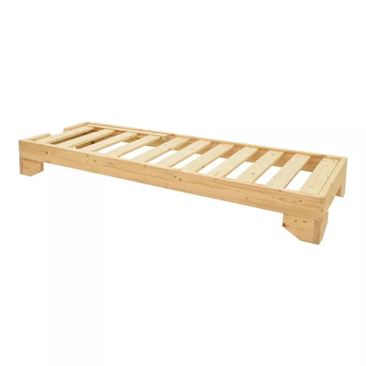 Sun lounger Fendy pakoworld fir wood in natural color 71.5x200x24cm