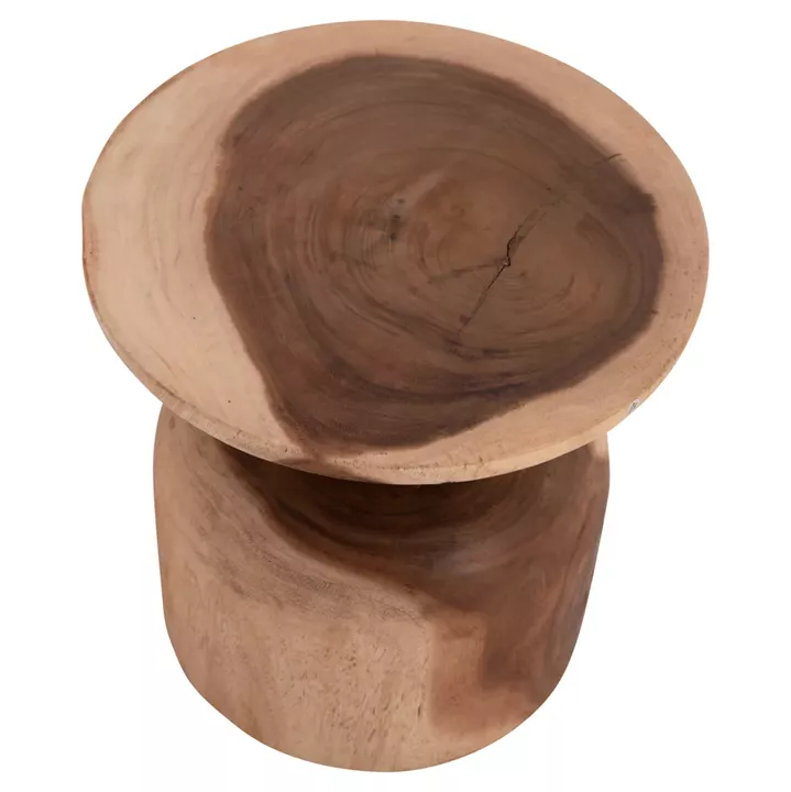 SIDE TABLE ROUND PUMBE-s HM9892.11 SOLID SUAR WOOD IN NATURAL COLOR Φ40x40Hcm.