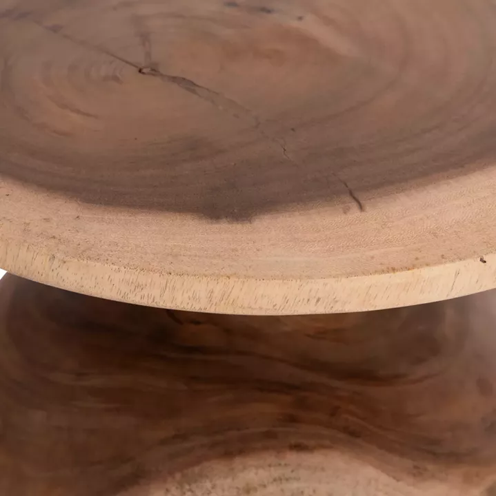 SIDE TABLE ROUND PUMBE-s HM9892.11 SOLID SUAR WOOD IN NATURAL COLOR Φ40x40Hcm.