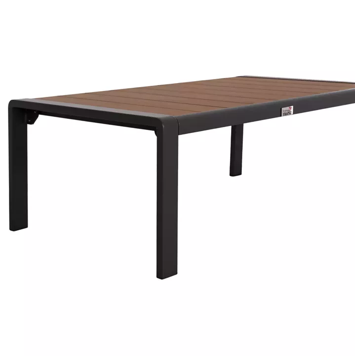 OUTDOOR LOUNGE SET 4PCS SAFIN HM6278.03 ALUMINUM & OLEFIN FABRIC IN DARK GREY--POLYWOOD