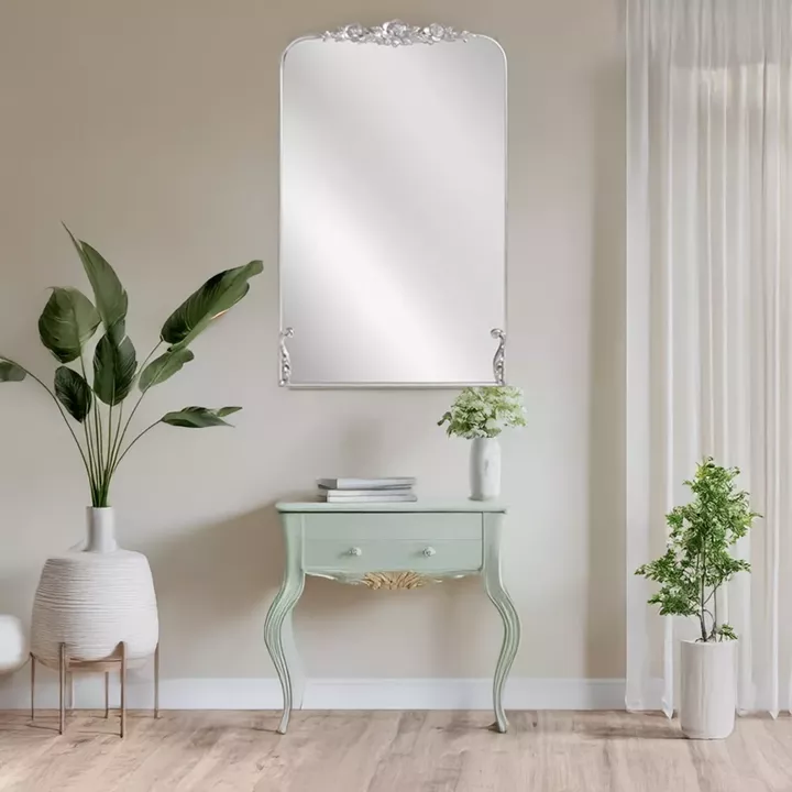 Artekko Dia Ασημί Μεταλλικός Καθρέπτης Τοίχου (58x3.5x92.5)cm