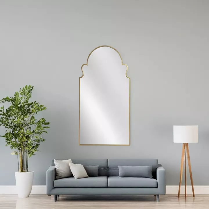 Artekko Dia Χρυσός Μεταλλικός Καθρέπτης Τοίχου (70x2.5x130)cm
