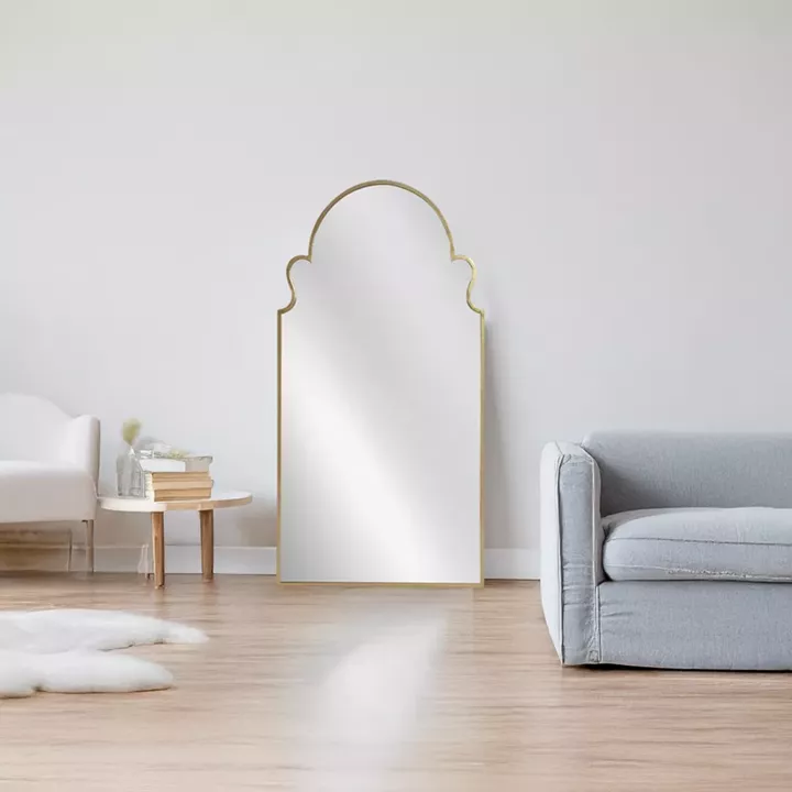 Artekko Dia Χρυσός Μεταλλικός Καθρέπτης Τοίχου (70x2.5x130)cm