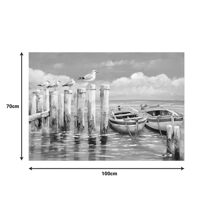 Canvas painting Port Inart 100x3x70cm