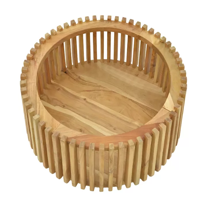 Table with storage space Nesta pakoworld acacia wood in natural shade Φ70x33cm