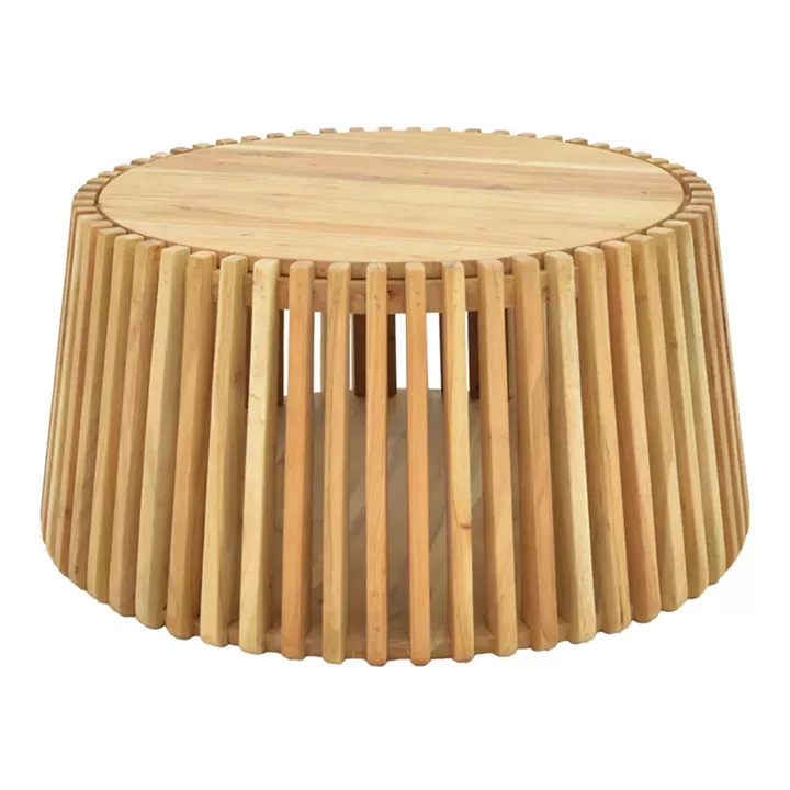 Table with storage space Nesta pakoworld acacia wood in natural shade Φ70x33cm