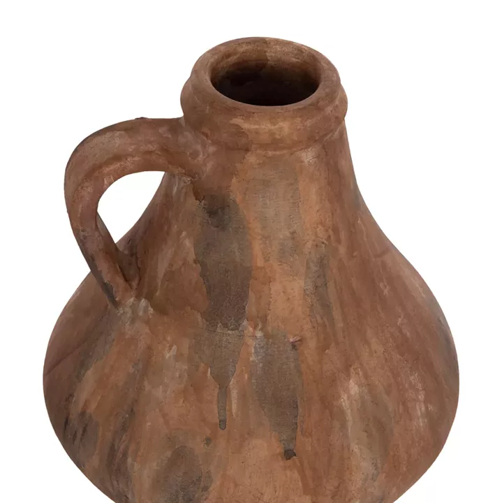 DECORATIVE VASE VERMO HM4399 TERRACOTTA IN BRUSHED BROWN Φ25x28Hcm.