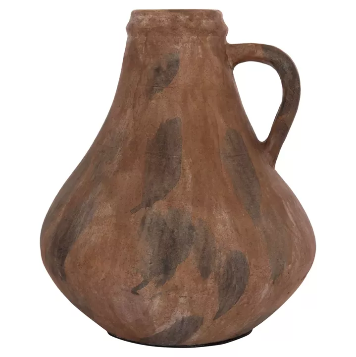 DECORATIVE VASE VERMO HM4399 TERRACOTTA IN BRUSHED BROWN Φ25x28Hcm.