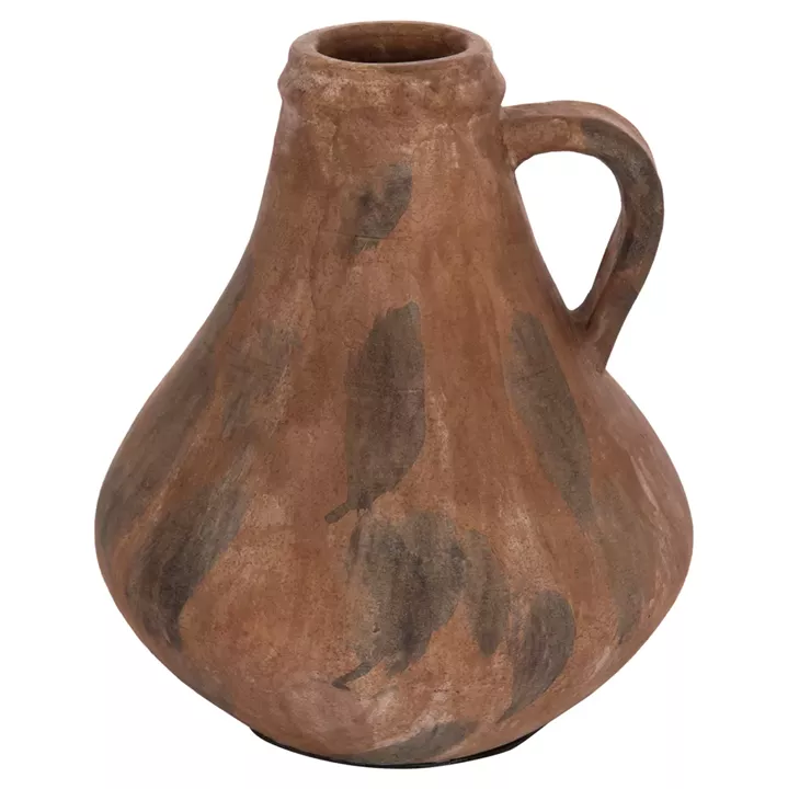 DECORATIVE VASE VERMO HM4399 TERRACOTTA IN BRUSHED BROWN Φ25x28Hcm.