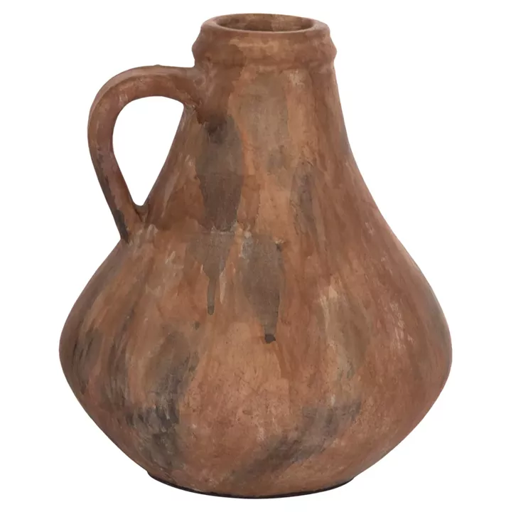 DECORATIVE VASE VERMO HM4399 TERRACOTTA IN BRUSHED BROWN Φ25x28Hcm.