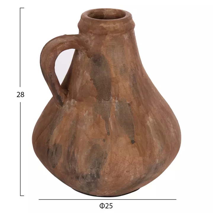 DECORATIVE VASE VERMO HM4399 TERRACOTTA IN BRUSHED BROWN Φ25x28Hcm.