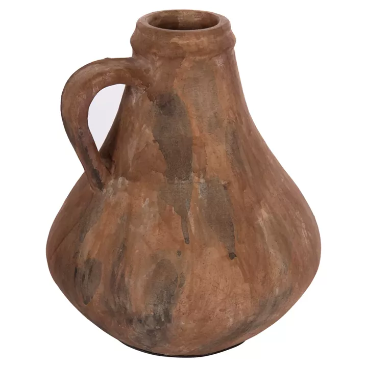 DECORATIVE VASE VERMO HM4399 TERRACOTTA IN BRUSHED BROWN Φ25x28Hcm.