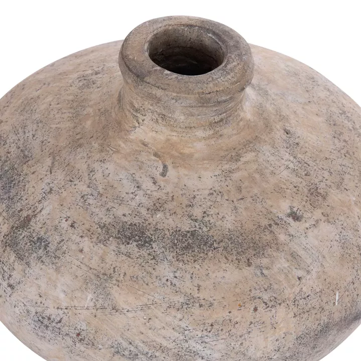 DECORATIVE TABLE VASE VERMO HM4400 TERRACOTTA IN ECRU Φ27x18Hcm.