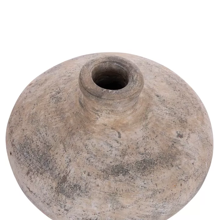 DECORATIVE TABLE VASE VERMO HM4400 TERRACOTTA IN ECRU Φ27x18Hcm.