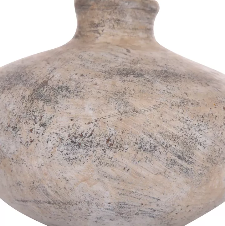 DECORATIVE TABLE VASE VERMO HM4400 TERRACOTTA IN ECRU Φ27x18Hcm.