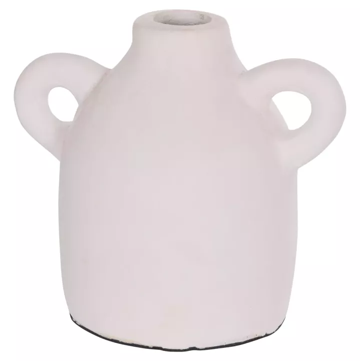 DECORATIVE VASE SERIES CLAYVON HM4407 TERRACOTTA IN WHITE COLOR 20x12x19Hcm.