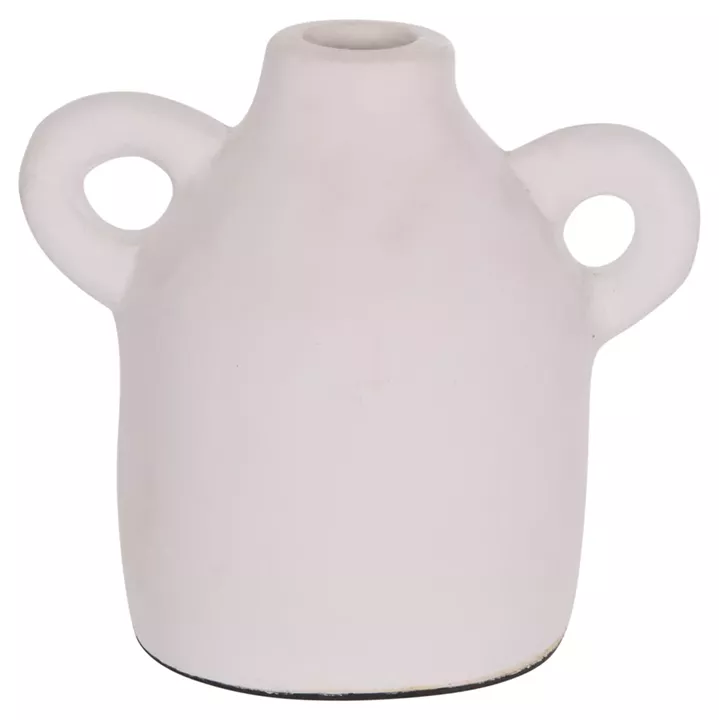 DECORATIVE VASE SERIES CLAYVON HM4407 TERRACOTTA IN WHITE COLOR 20x12x19Hcm.